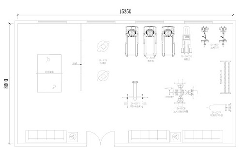 150㎡健身房经典案例2D图